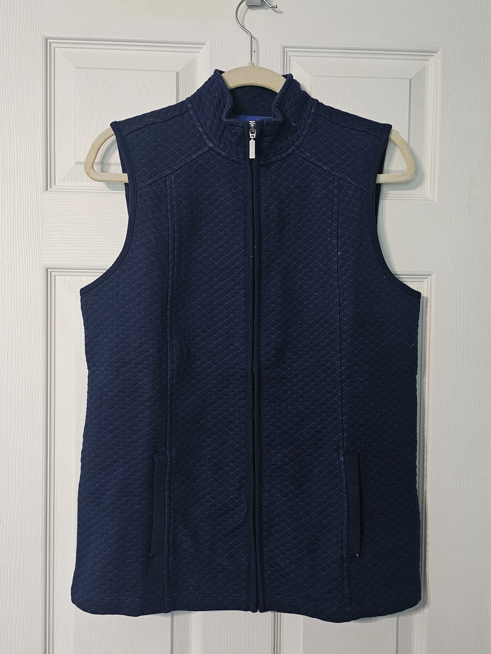 Denim&Co. Active Navy Blue Quilted Vest Womens.